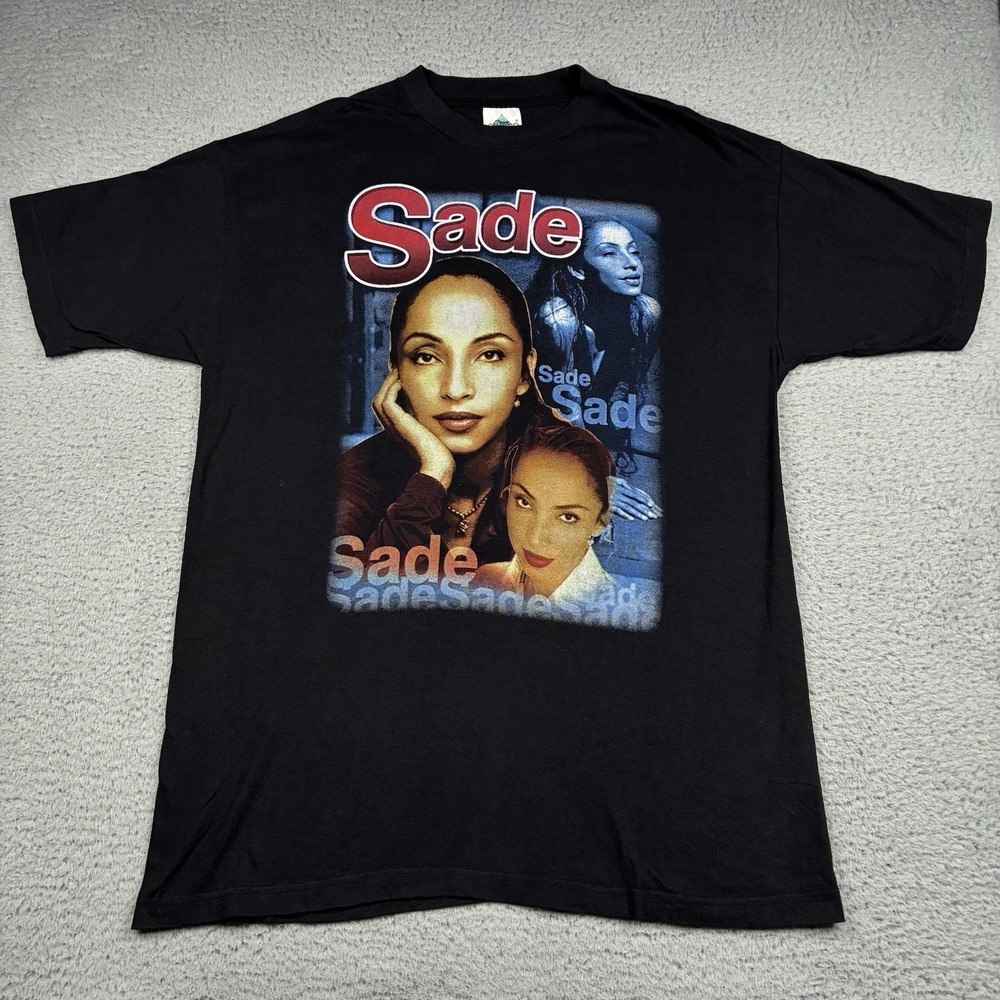 Vintage 2001 Sade Lovers Rock Rap Tee T-Shirt Men's L Black Double Sided RARE